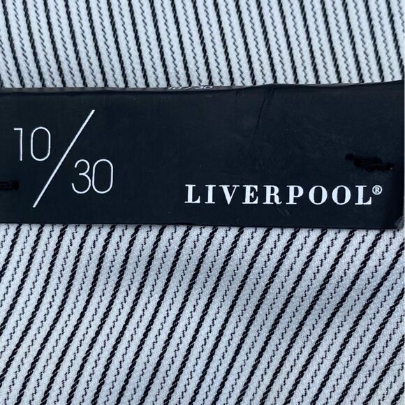 NWT New Liverpool Graham Bootcut Trouser Ministripe White w/Black Stripe Sz 10 - Picture 6 of 8